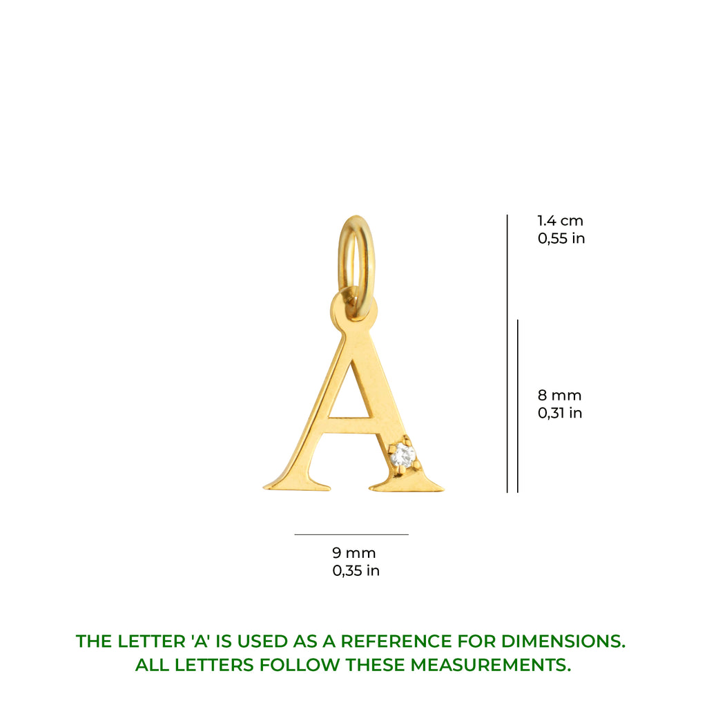 Initial Necklace Solid Gold