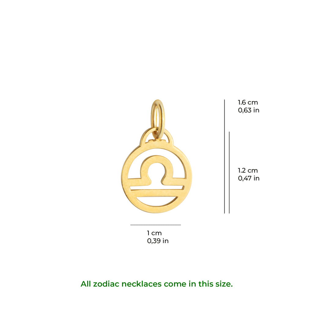 Zodiac Symbol Necklace Solid Gold