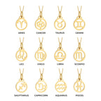 Zodiac Symbol Necklace Solid Gold