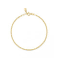 Thin Loop Chain Gold Bracelet Solid Gold