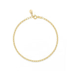 Thin Loop Chain Gold Bracelet Solid Gold