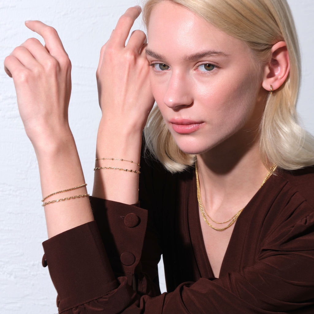 Silk Chain Gold Bracelet Solid Gold