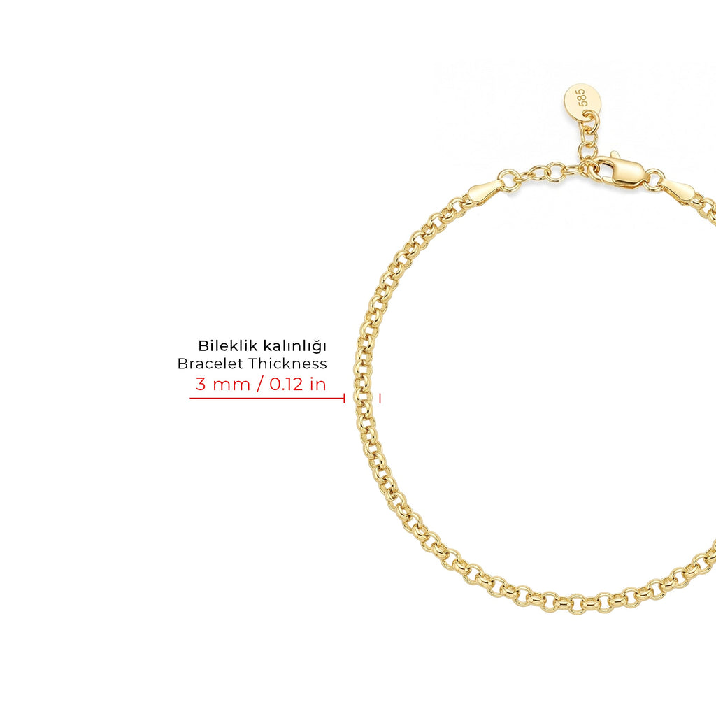 Loop Chain Gold Bracelet Solid Gold