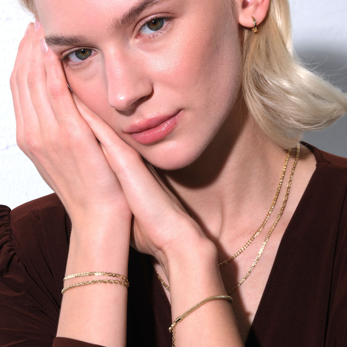 Popcorn Chain Gold Bracelet Solid Gold