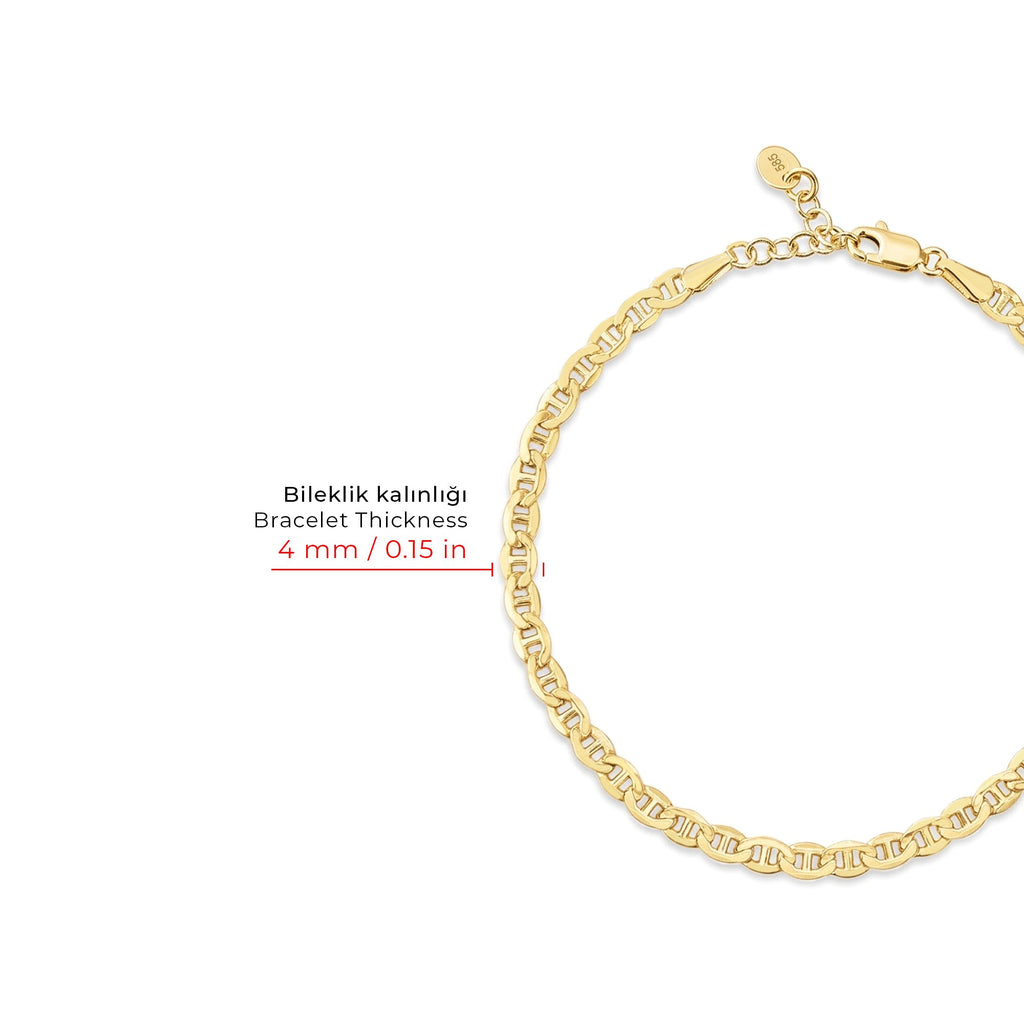 Mariner Chain Gold Bracelet Solid Gold