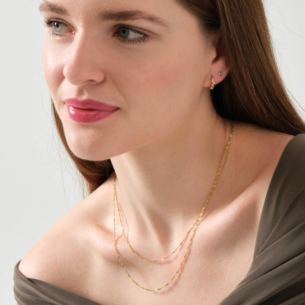 Singapore Chain Necklace Solid Gold