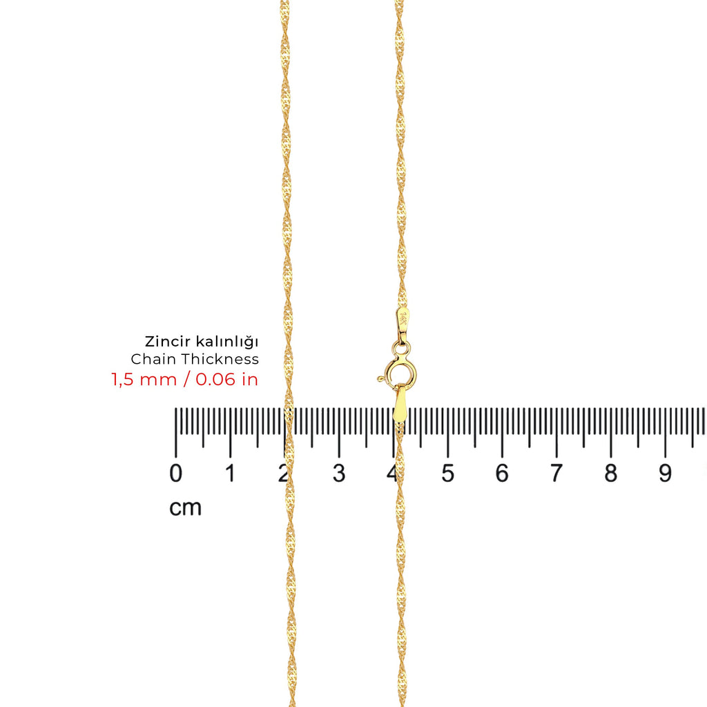 Singapore Chain Necklace Solid Gold