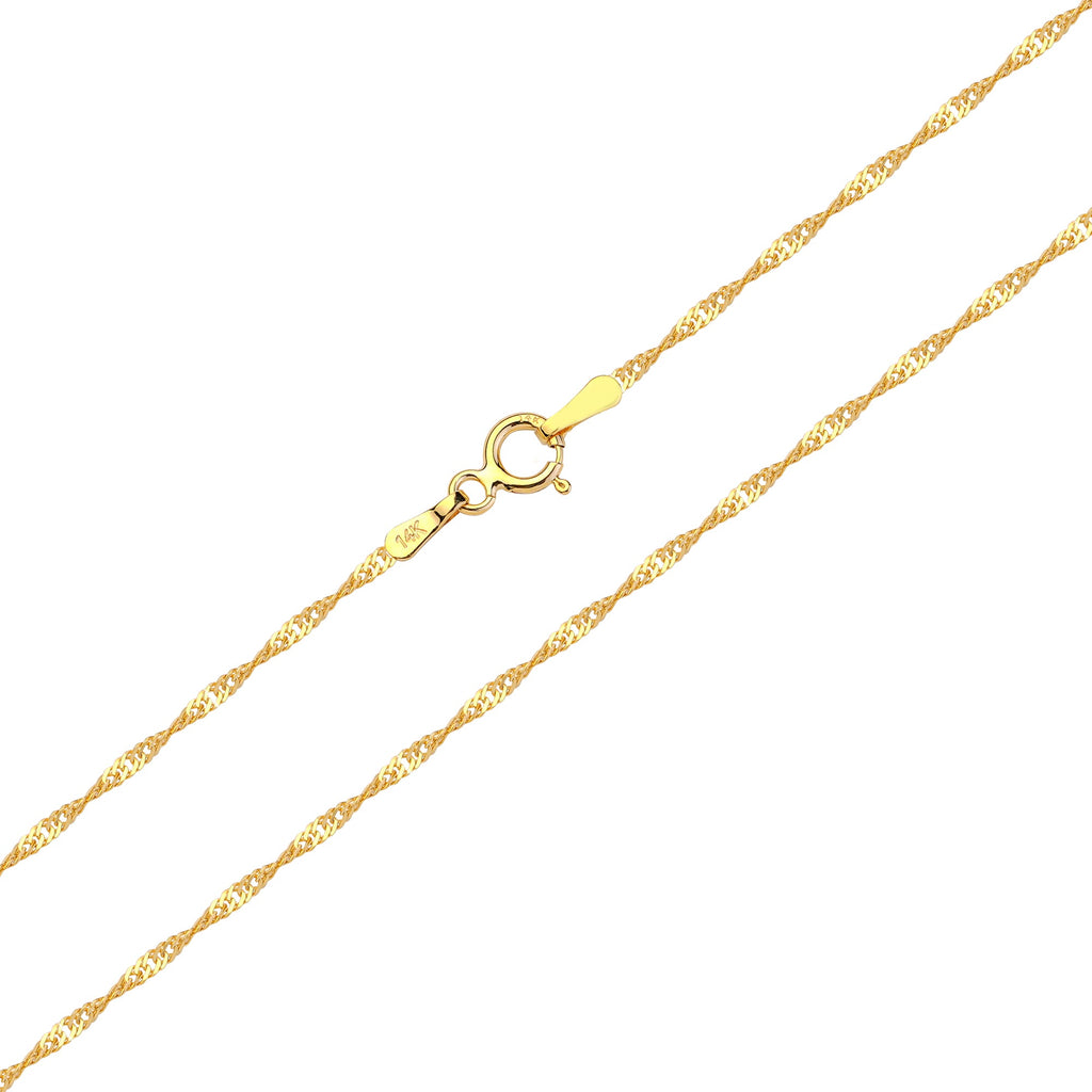 Singapore Chain Necklace Solid Gold