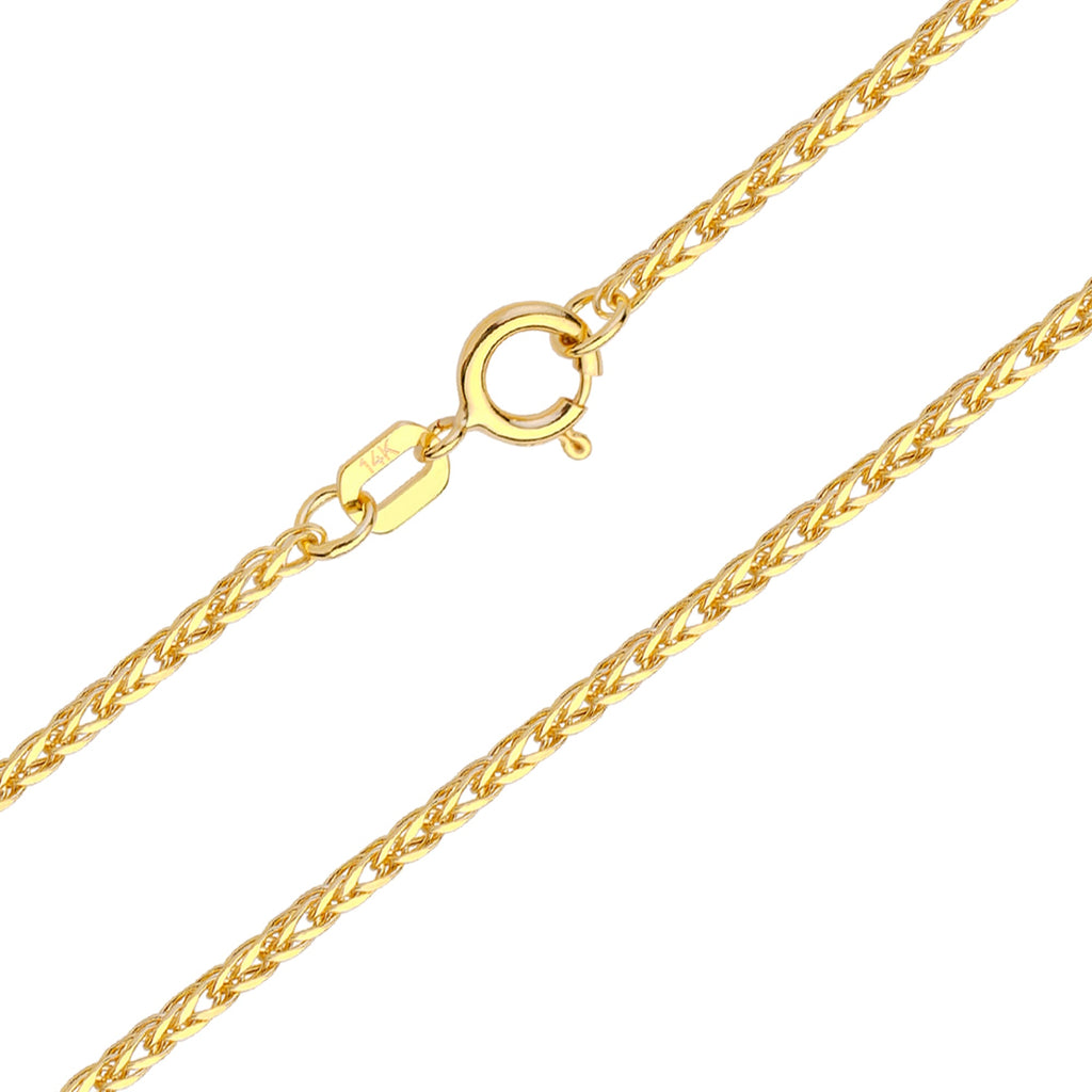 Wheat Chain Necklace Solid Gold