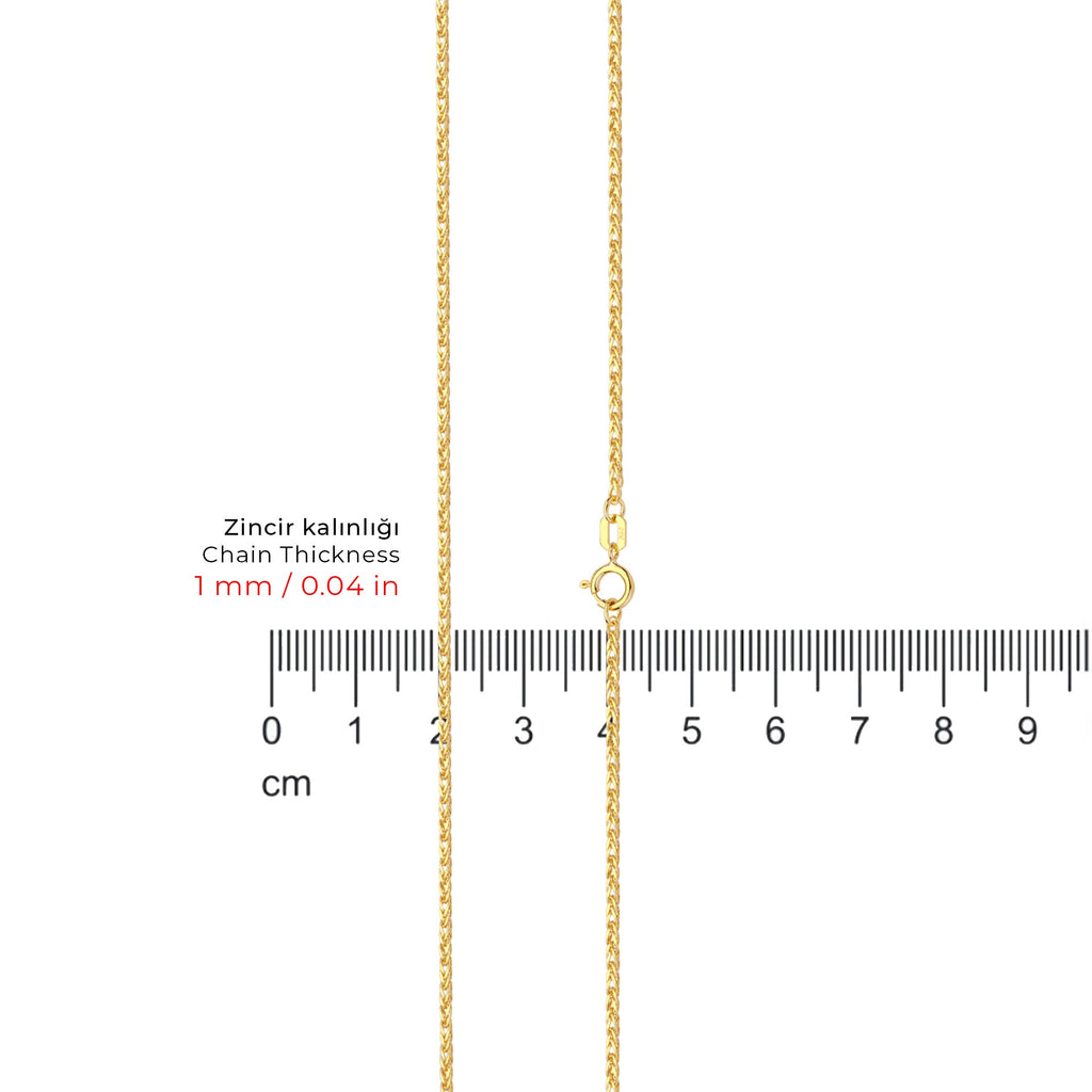 Wheat Chain Necklace Solid Gold