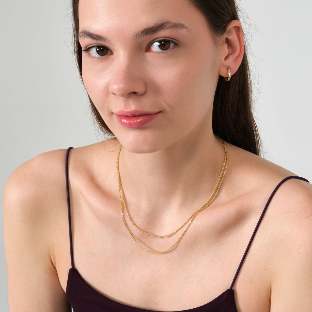 Wheat Chain Necklace Solid Gold