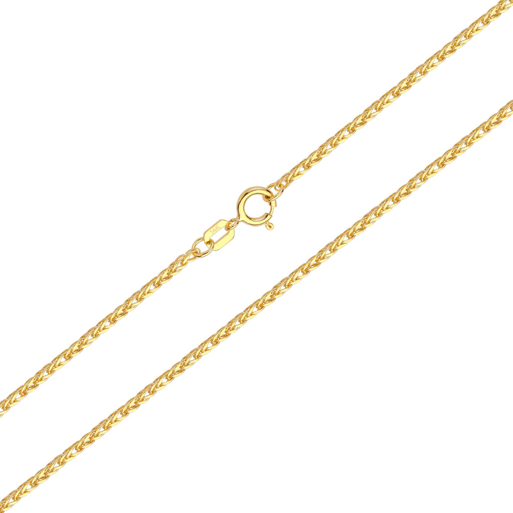 Wheat Chain Necklace Solid Gold