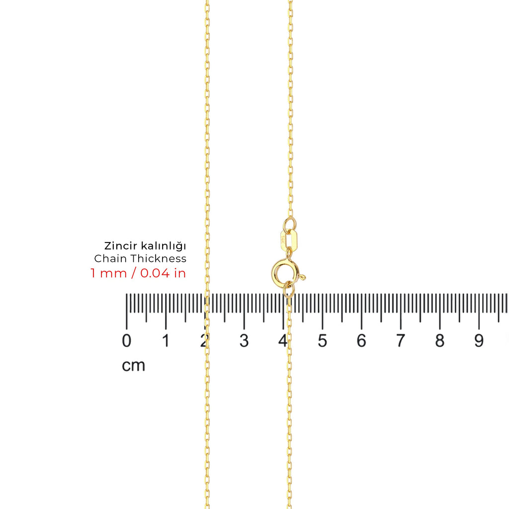 Cable Chain Necklace Solid Gold
