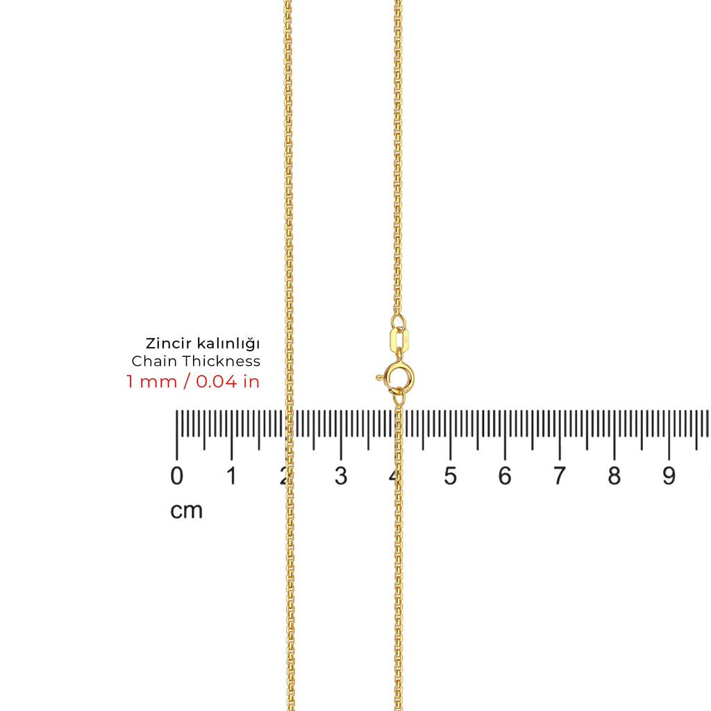Diamond Cut Cube Chain Necklace Solid Gold