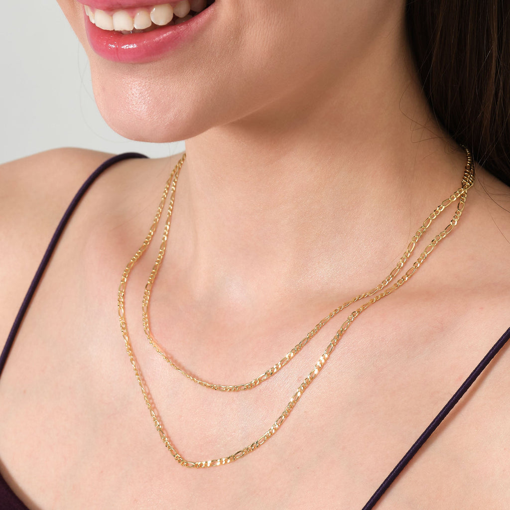 Figaro Chain Necklace Solid Gold