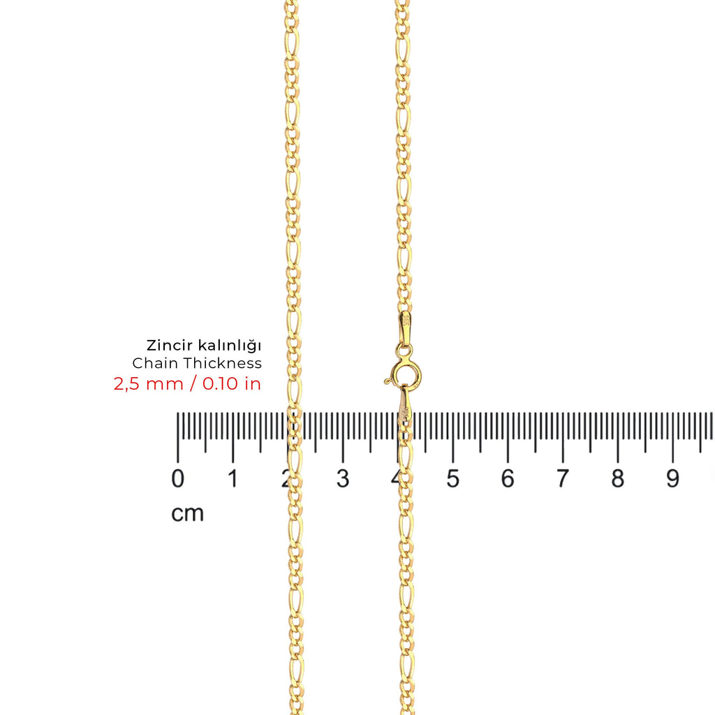 Figaro Chain Necklace Solid Gold