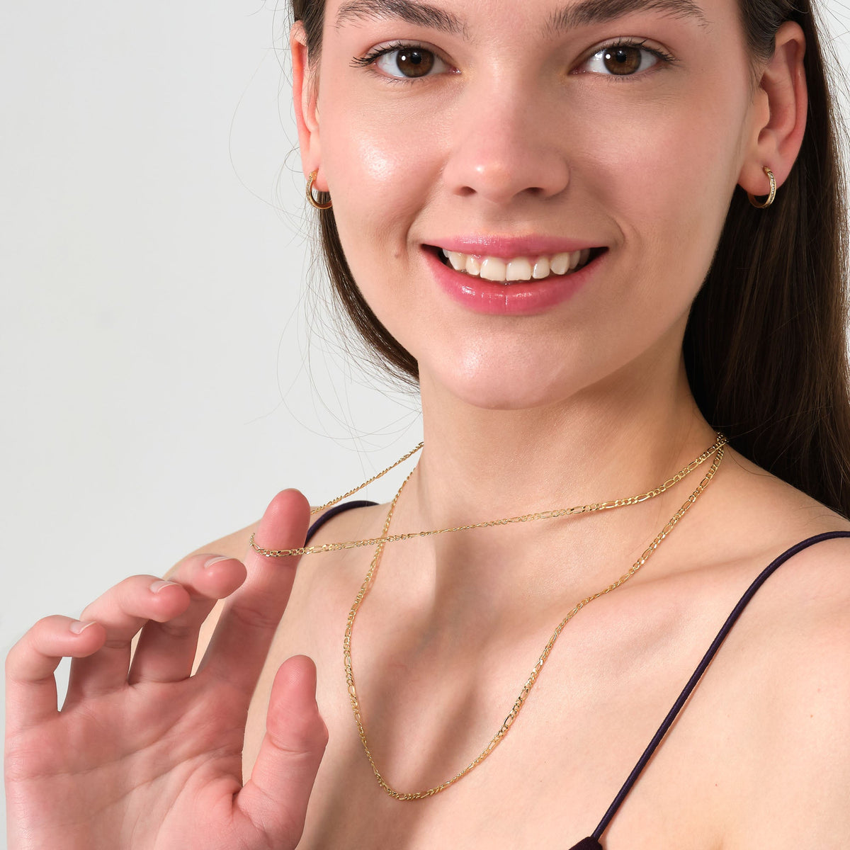 Figaro Chain Necklace Solid Gold