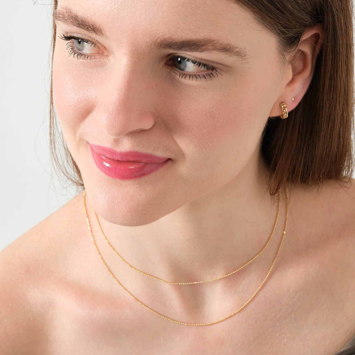 Ball Chain Necklace Solid Gold