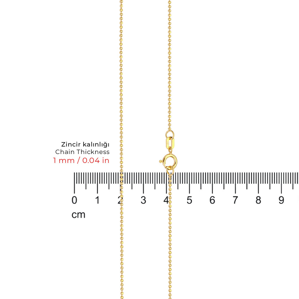 Ball Chain Necklace Solid Gold