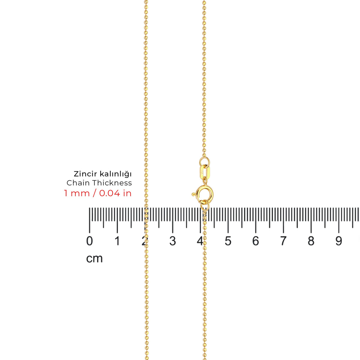 Ball Chain Necklace Solid Gold