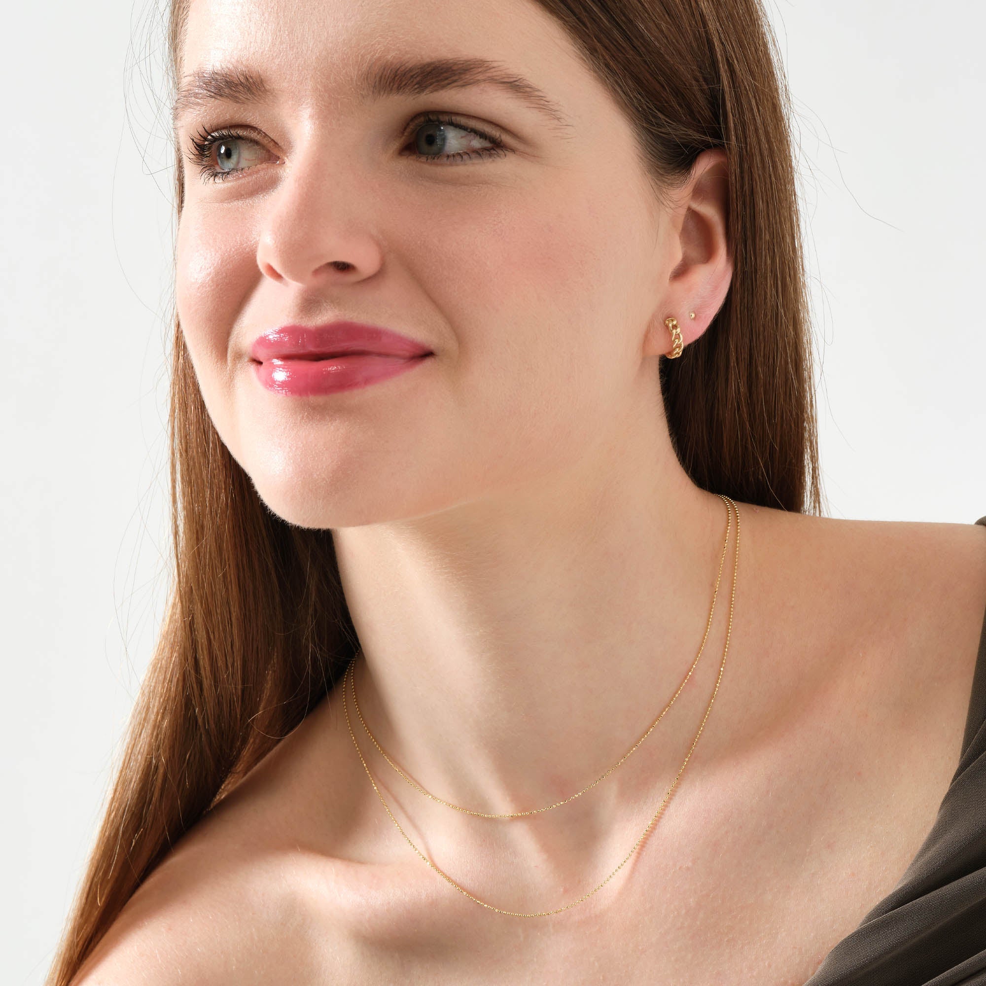 Ball Chain Necklace Solid Gold