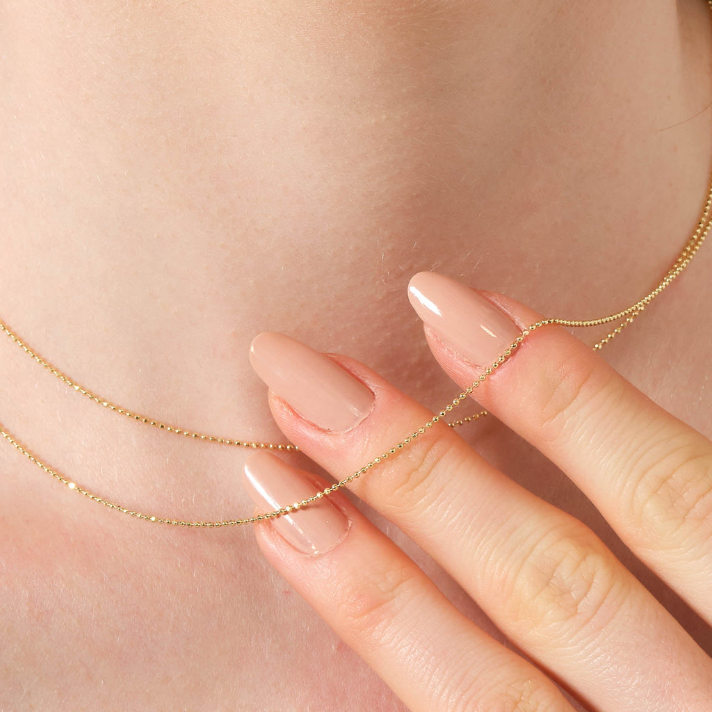 Ball Chain Necklace Solid Gold
