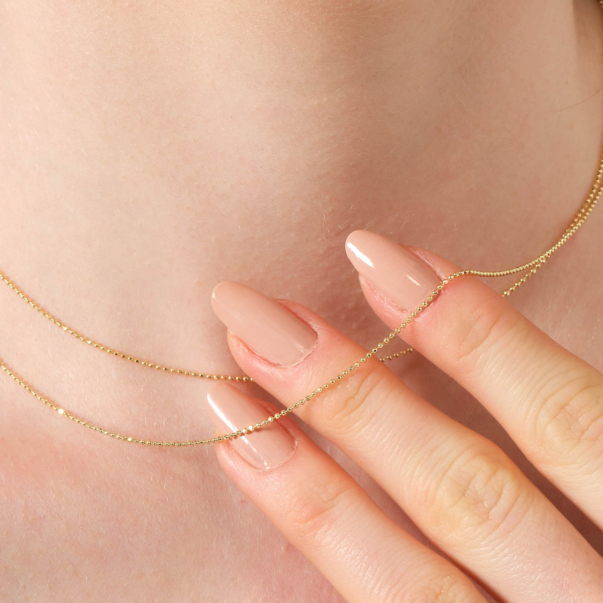 Ball Chain Necklace Solid Gold