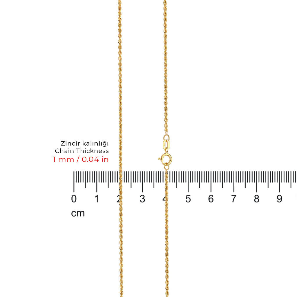 Rope Chain Necklace Solid Gold