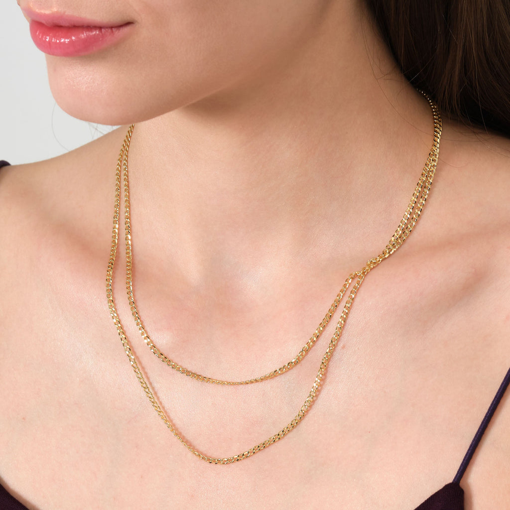 Gourmette Chain Necklace Solid Gold