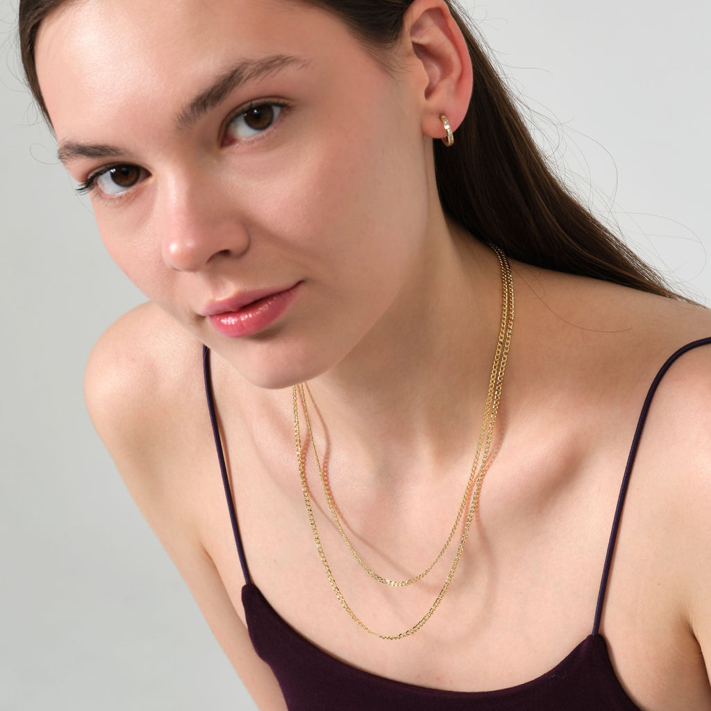 Gourmette Chain Necklace Solid Gold