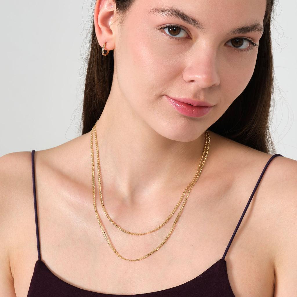 Gourmette Chain Necklace Solid Gold