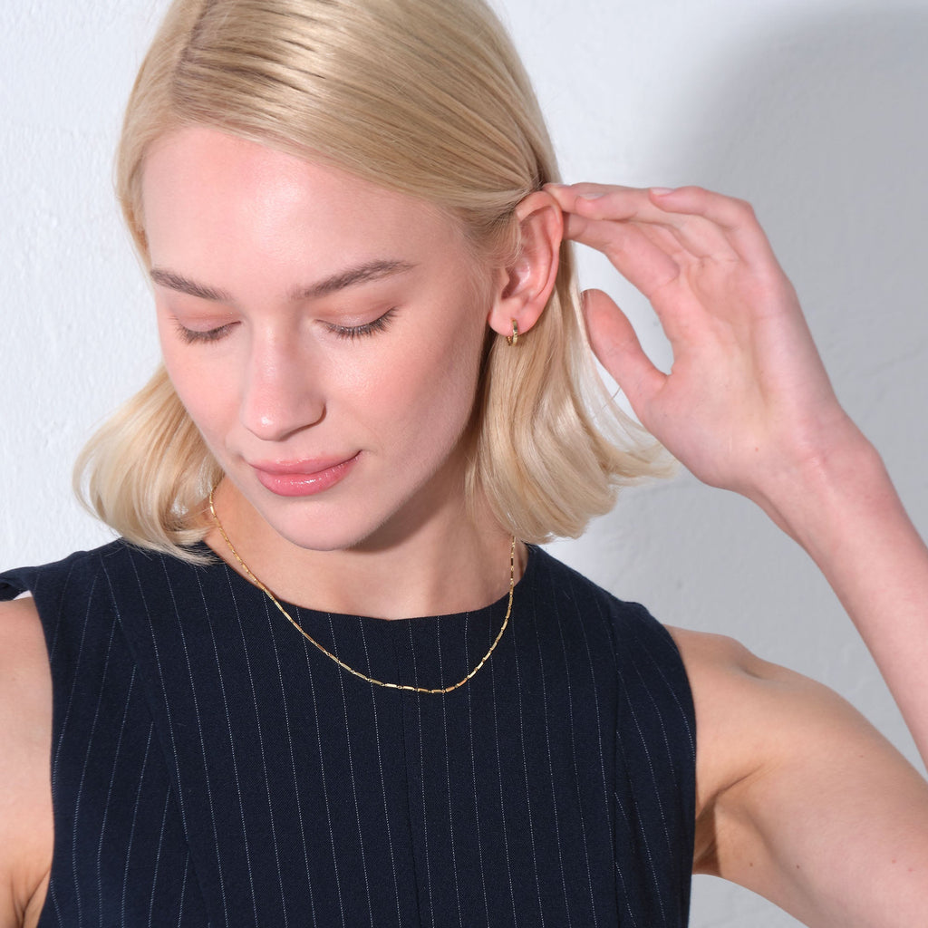 Bar Chain Necklace Solid Gold