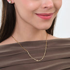 Bar Chain Necklace Solid Gold