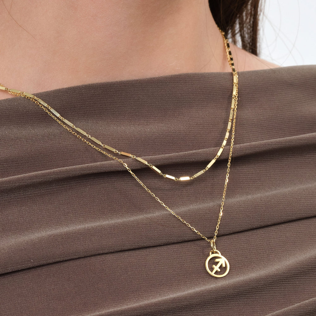 Bar Chain Necklace Solid Gold