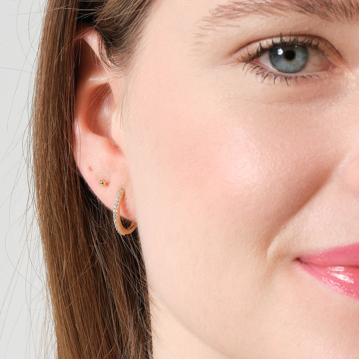 Hoop Earrings 14K Solid Gold