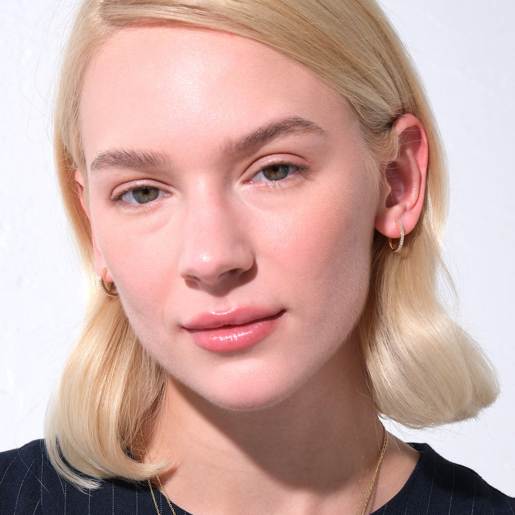 Hoop Earrings 14K Solid Gold