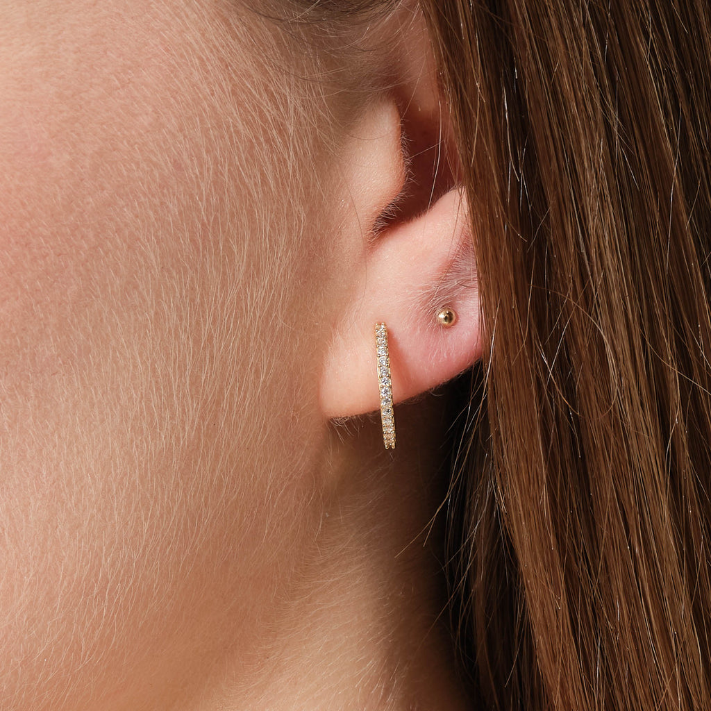 Hoop Earrings 14K Solid Gold