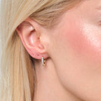 Pavé Hoop Earrings 14K Solid Gold