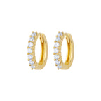 Pavé Hoop Earrings 14K Solid Gold