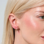 Tiny Pavé Hoop Earrings 14K Solid Gold