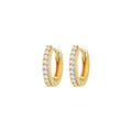 Tiny Pavé Hoop Earrings 14K Solid Gold