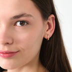 Plain Oval Hoop Earrings 14K Solid Gold