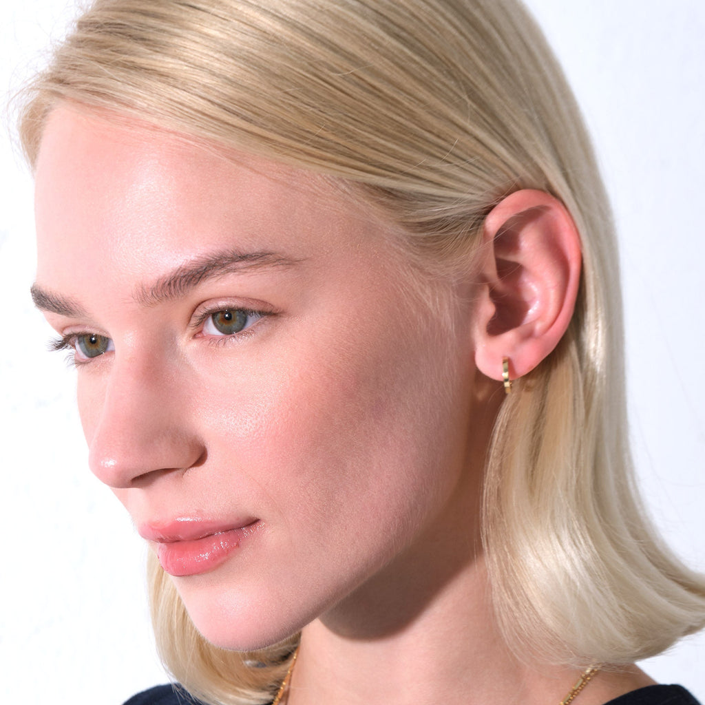 Plain Hoop Earrings 14K Solid Gold