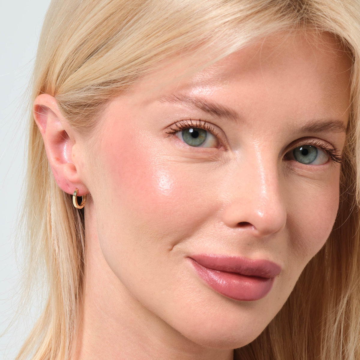 Plain Hoop Earrings 14K Solid Gold
