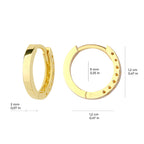 Plain Hoop Earrings 14K Solid Gold