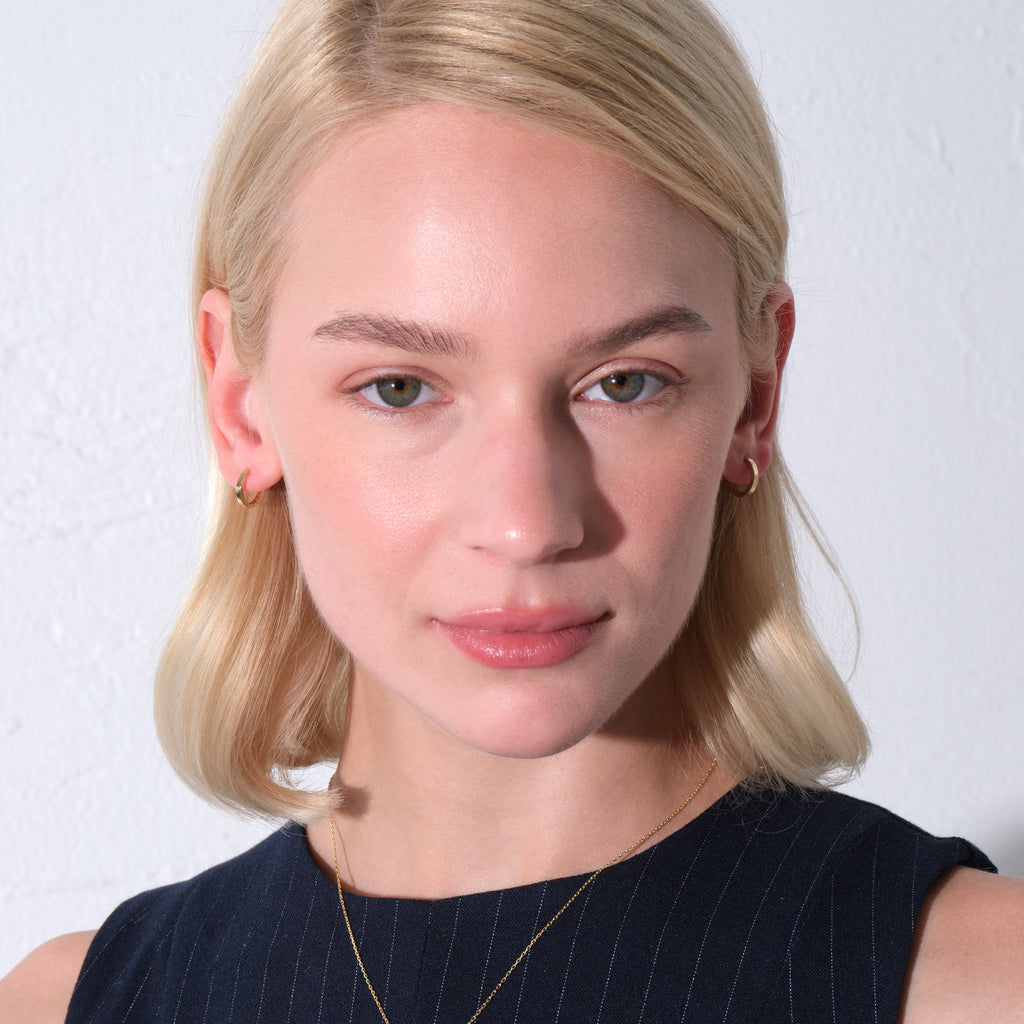Plain Hoop Earrings 14K Solid Gold