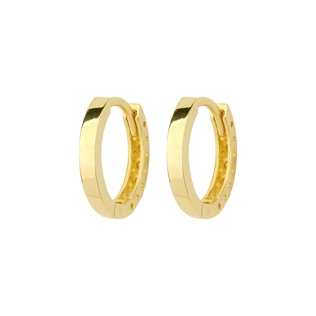 Plain Hoop Earrings 14K Solid Gold