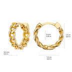 Link Hoop Earrings 14K Solid Gold