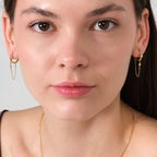 North Star Hoop Earrings 14K Solid Gold