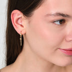 North Star Hoop Earrings 14K Solid Gold